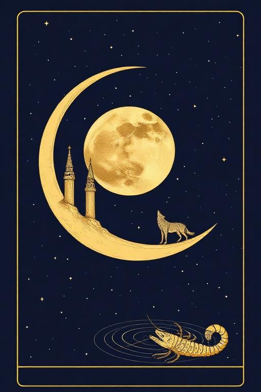 Arcano A Lua do tarô ilustrado da Aetheria